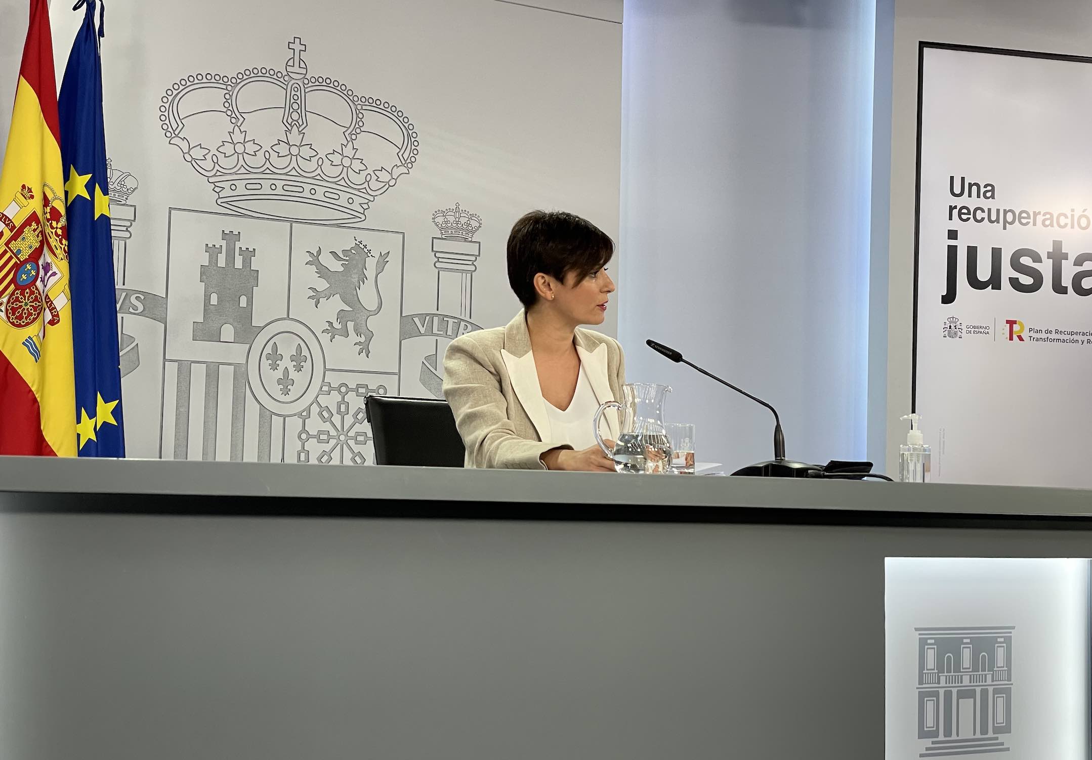 Isabel Rodríguez, portavoz del Gobierno, tras el Consejo de Ministros. Foto: Joan Guirado