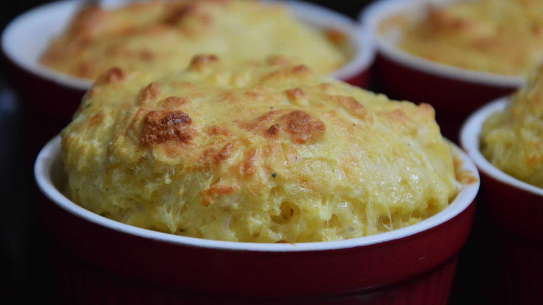 Soufflé de manzana verde y requesón, bajo en calorías