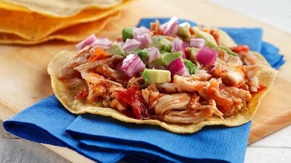 Tostadas Caseras De Pollo Al Cilantro