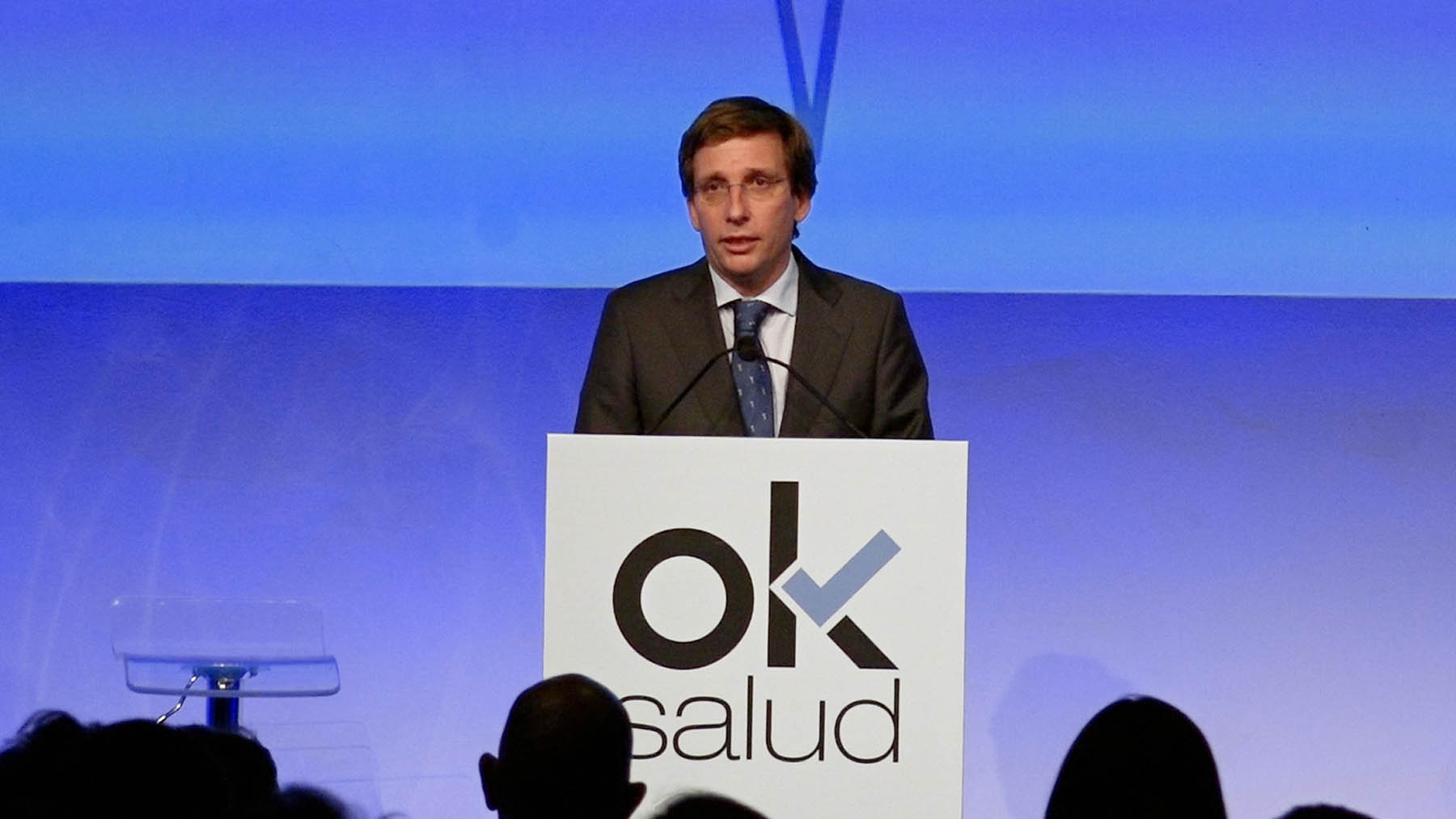 José Luis Martínez Almeida, alcalde de Madrid, durante la presentación de OKSALUD.