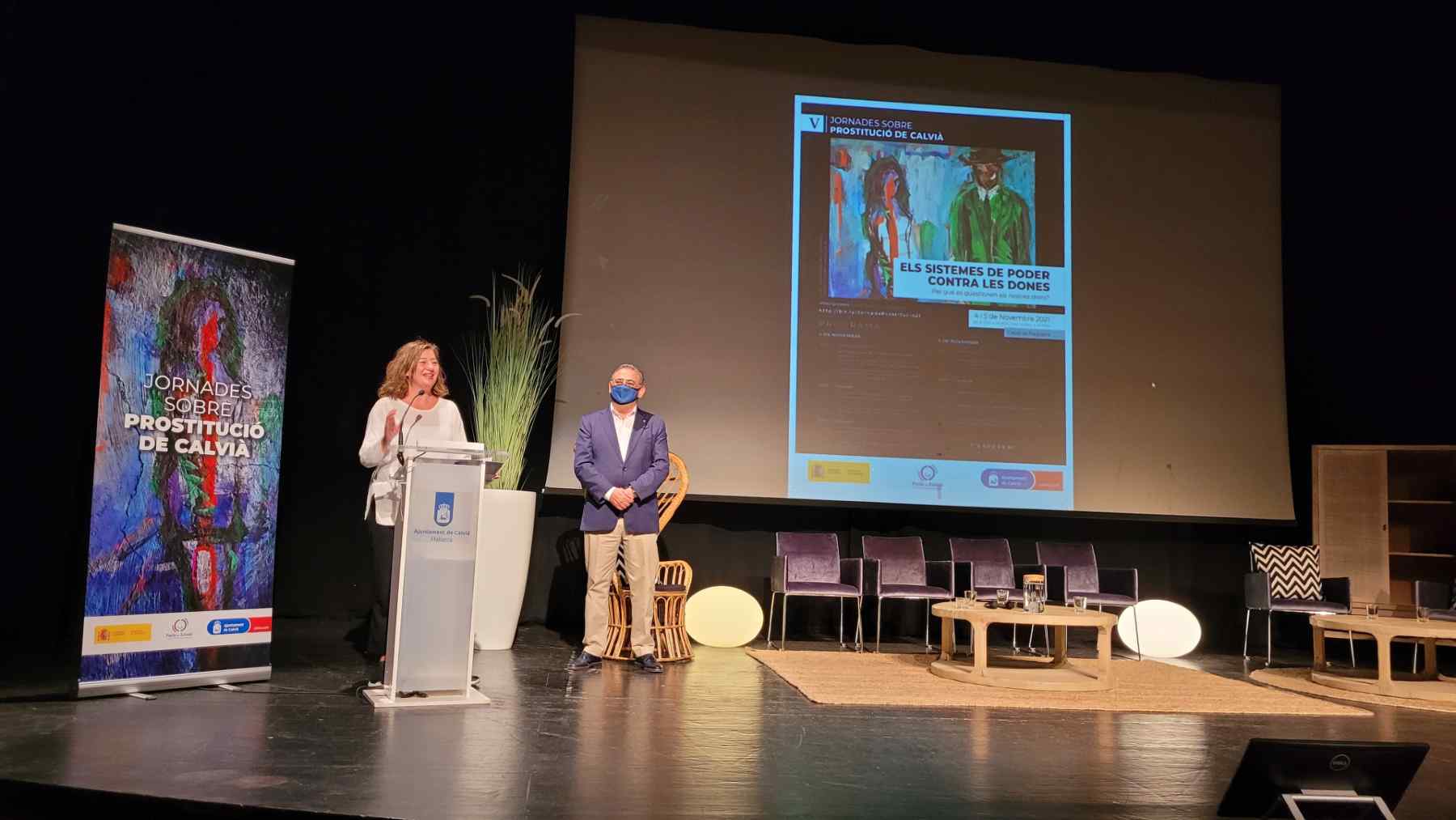 Francina Armengol y Rodríguez Badal en las jornadas de Calvià sobre la prostitución.