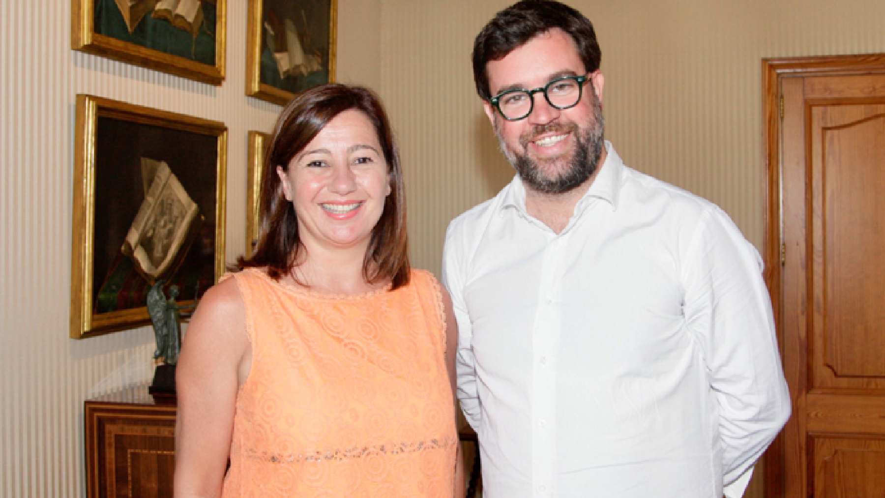 La presidenta del Govern, Francina Armengol y el coordinador general de Més, Antoni Noguera.
