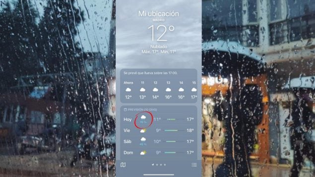 porcentaje lluvia móvil