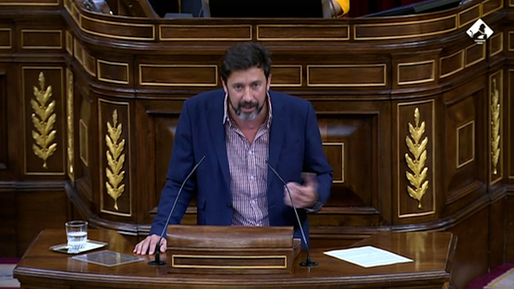 El diputado de Podemos Antón Goméz-Reino este jueves en el Congreso.