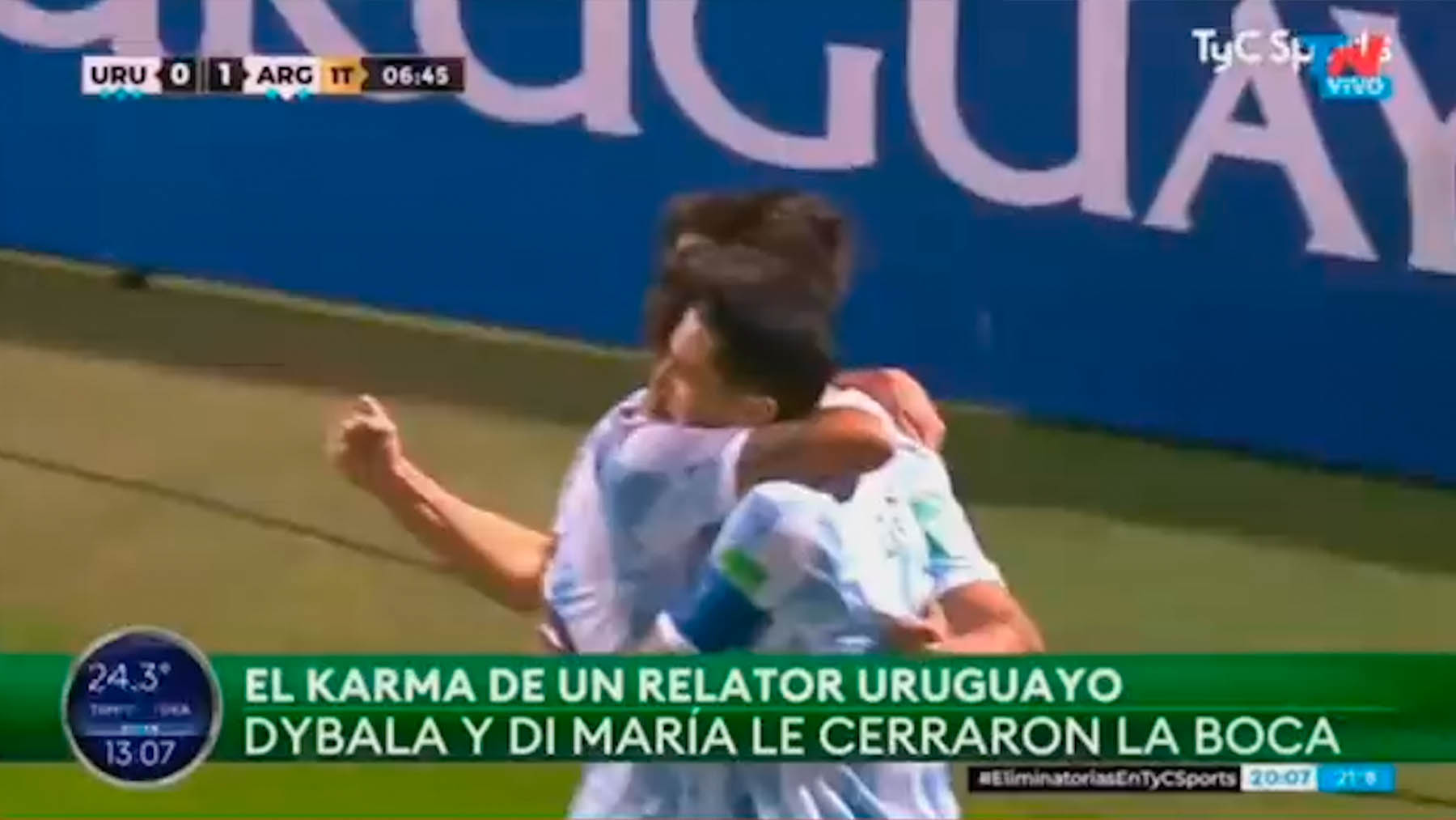 El increíble y viral ridículo de un narrador uruguayo con Di María y Dybala