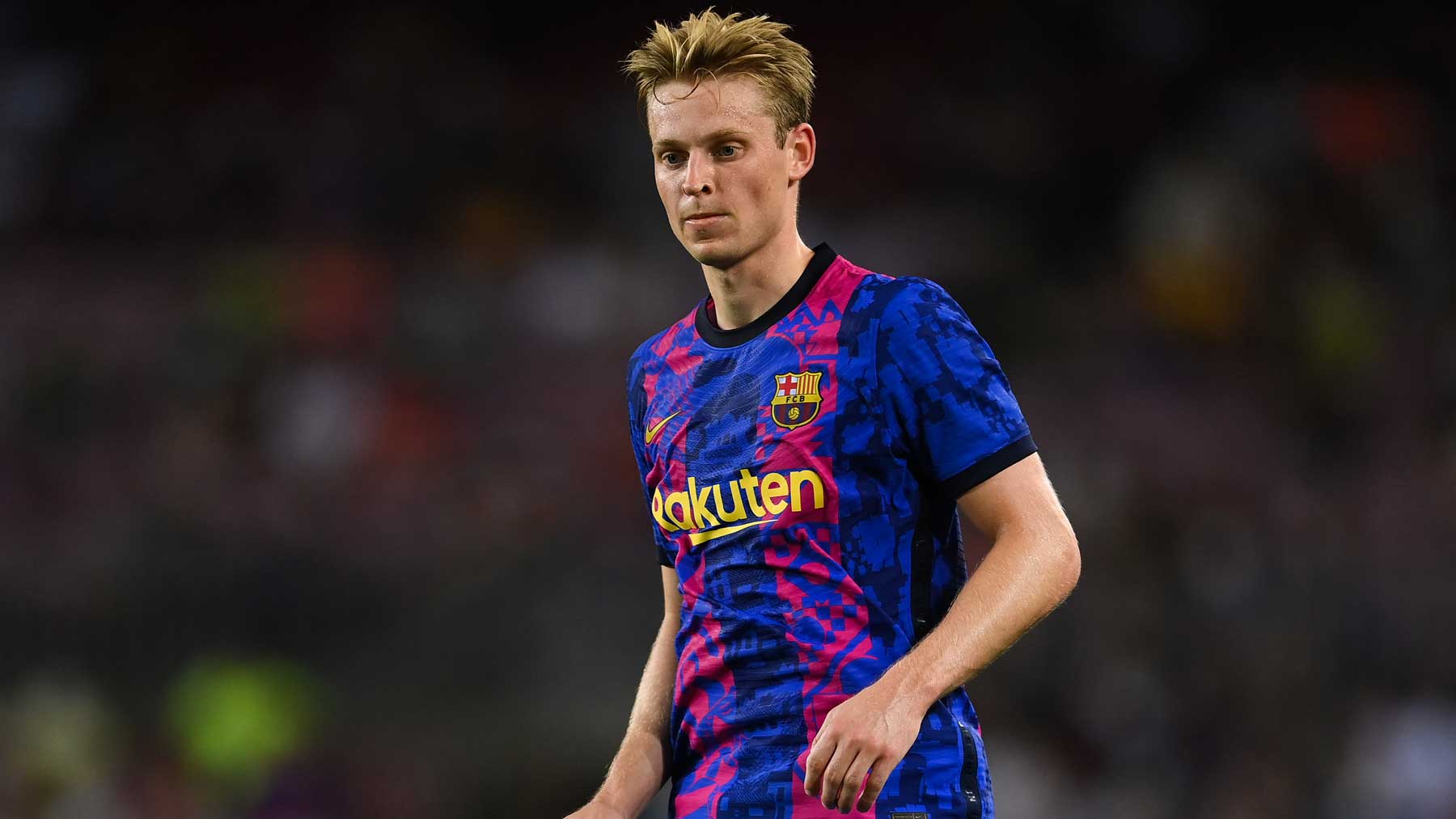 Frenkie De Jong, durante un partido de Champions con el Barcelona (Getty)