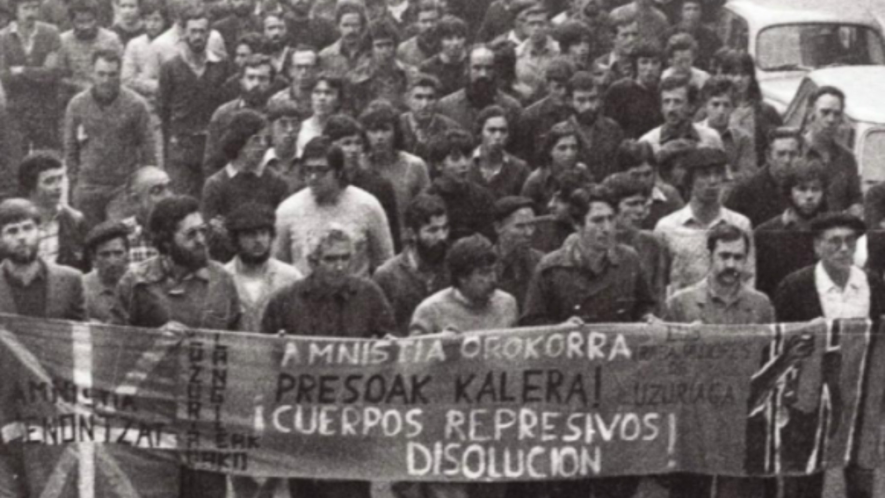 Una de las manifestaciones pro amnistía en el País Vasco en 1977.