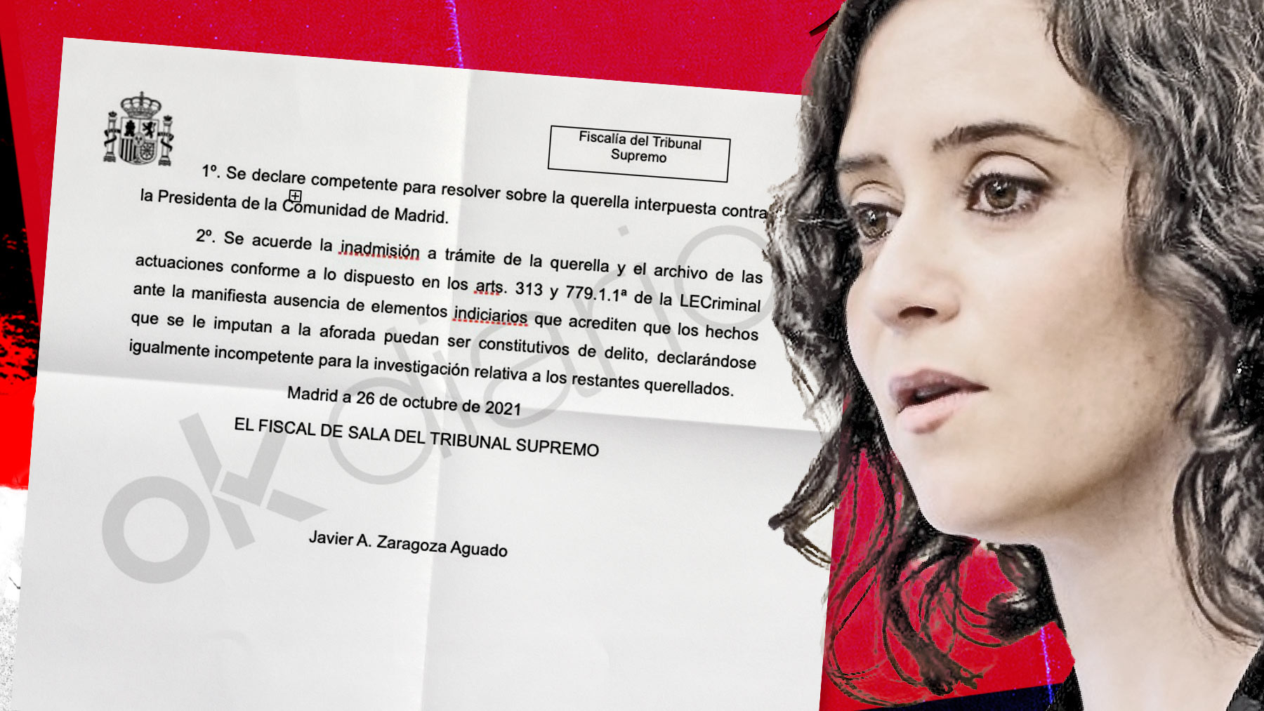 Montaje de Isabel Díaz Ayuso y el caso Avalmadrid.