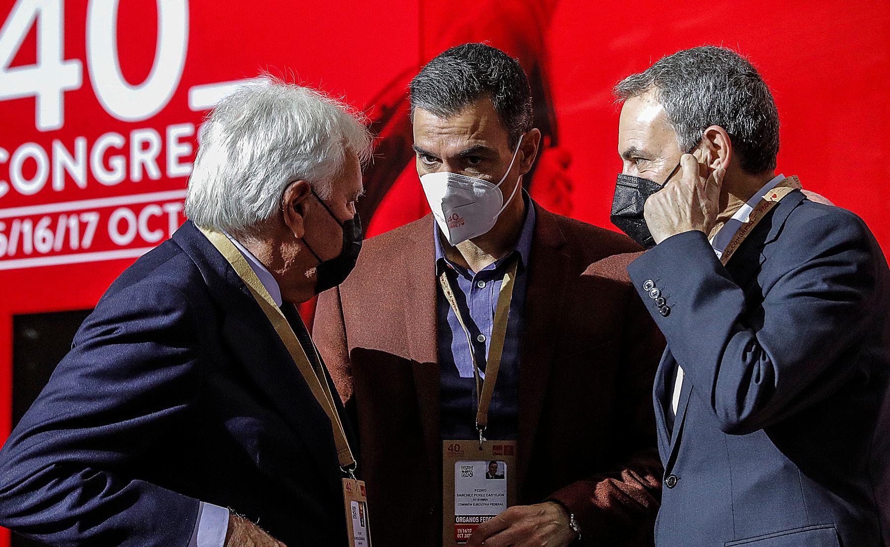 Sánchez, González y Zapatero en el último Congreso del PSOE.