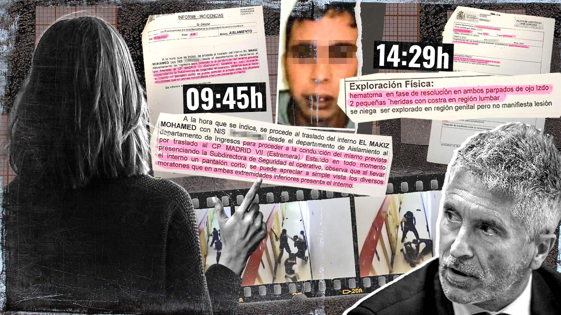 Los informes de un mismo día demuestran que la subdirectora investigada se inventó la existencia de las lesiones del recluso.