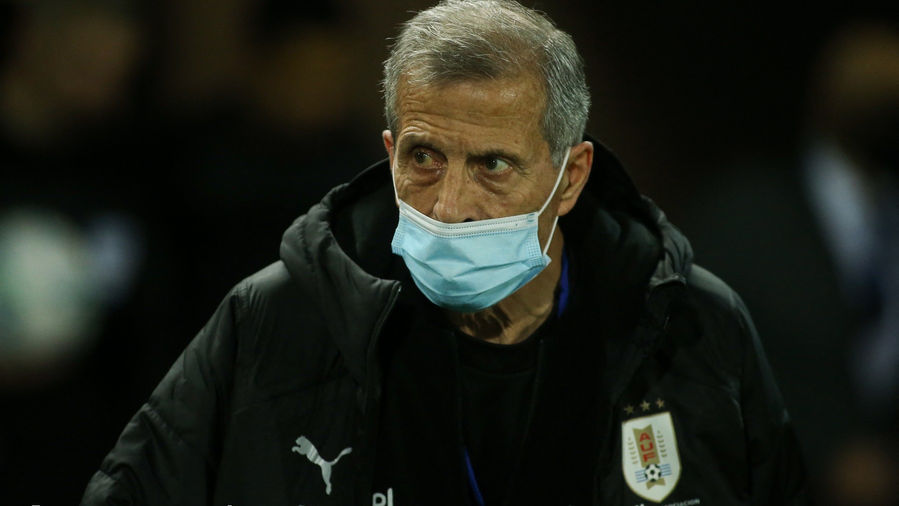 Óscar Washington Tabárez durante un partido con Uruguay. (AFP)