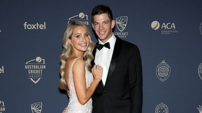 Tim Paine y su mujer.