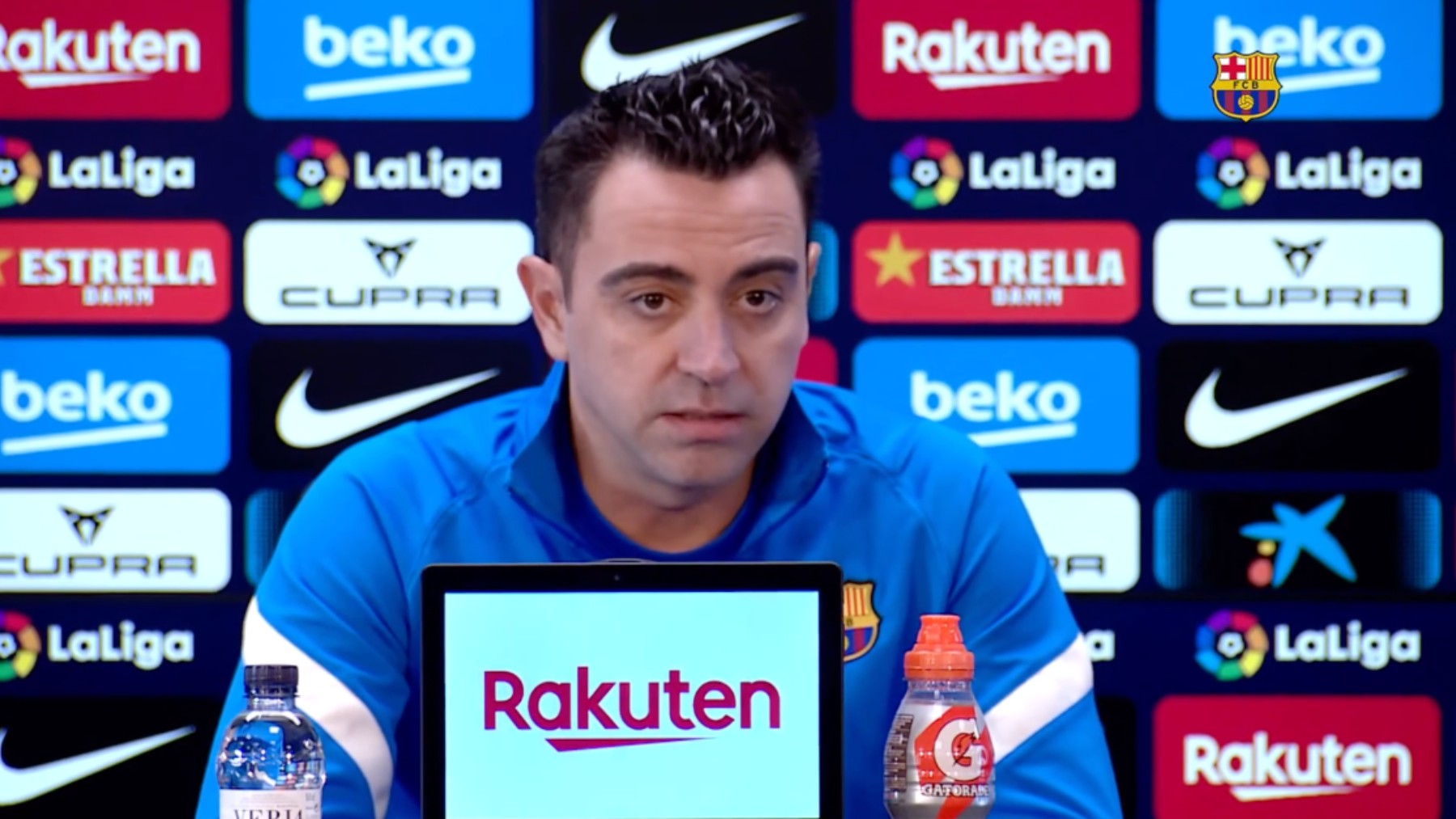 Xavi, en rueda de prensa. (FCBarcelona.es)