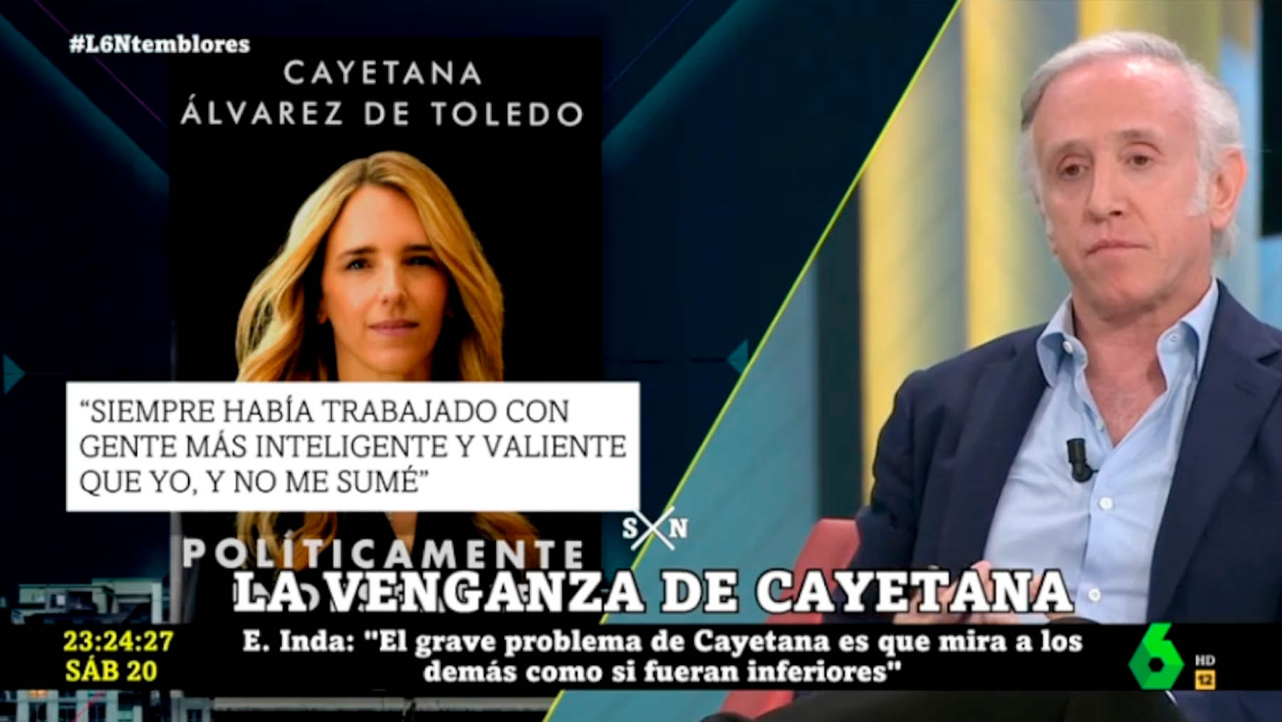 Eduardo Inda: «Cayetana Álvarez de Toledo cobra 86.000 € sólo por apretar un botón»