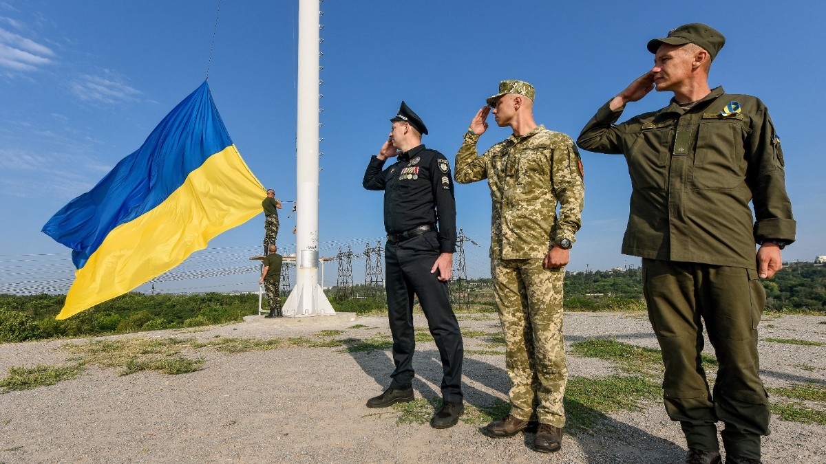 Imagen de archivo de una bandera de Ucrania.