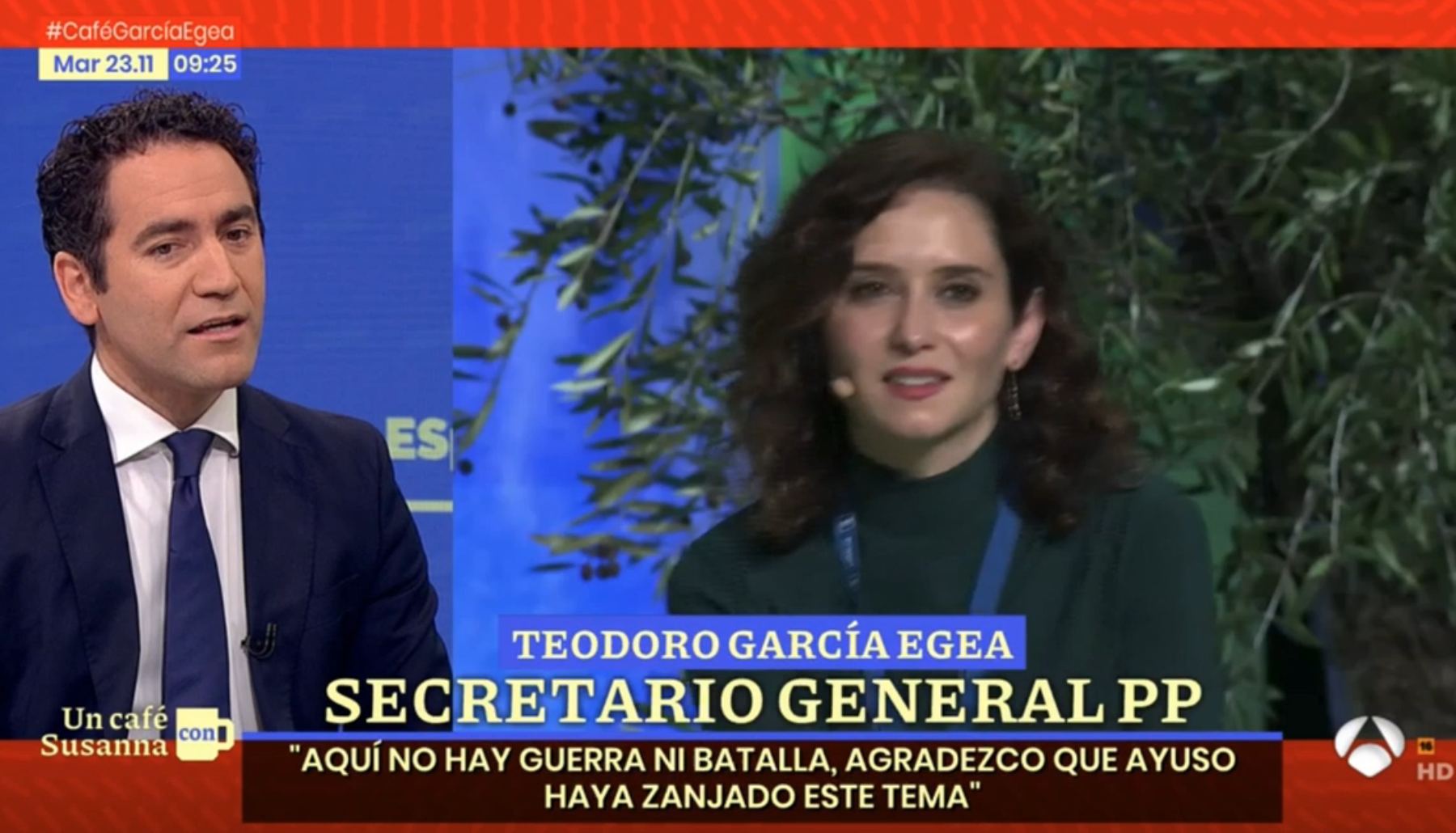 Teodoro García Egea entrevistado en ‘Espejo Público’.