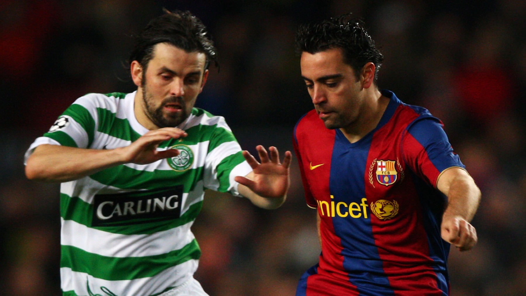 Xavi contra el Celtic. (Getty)