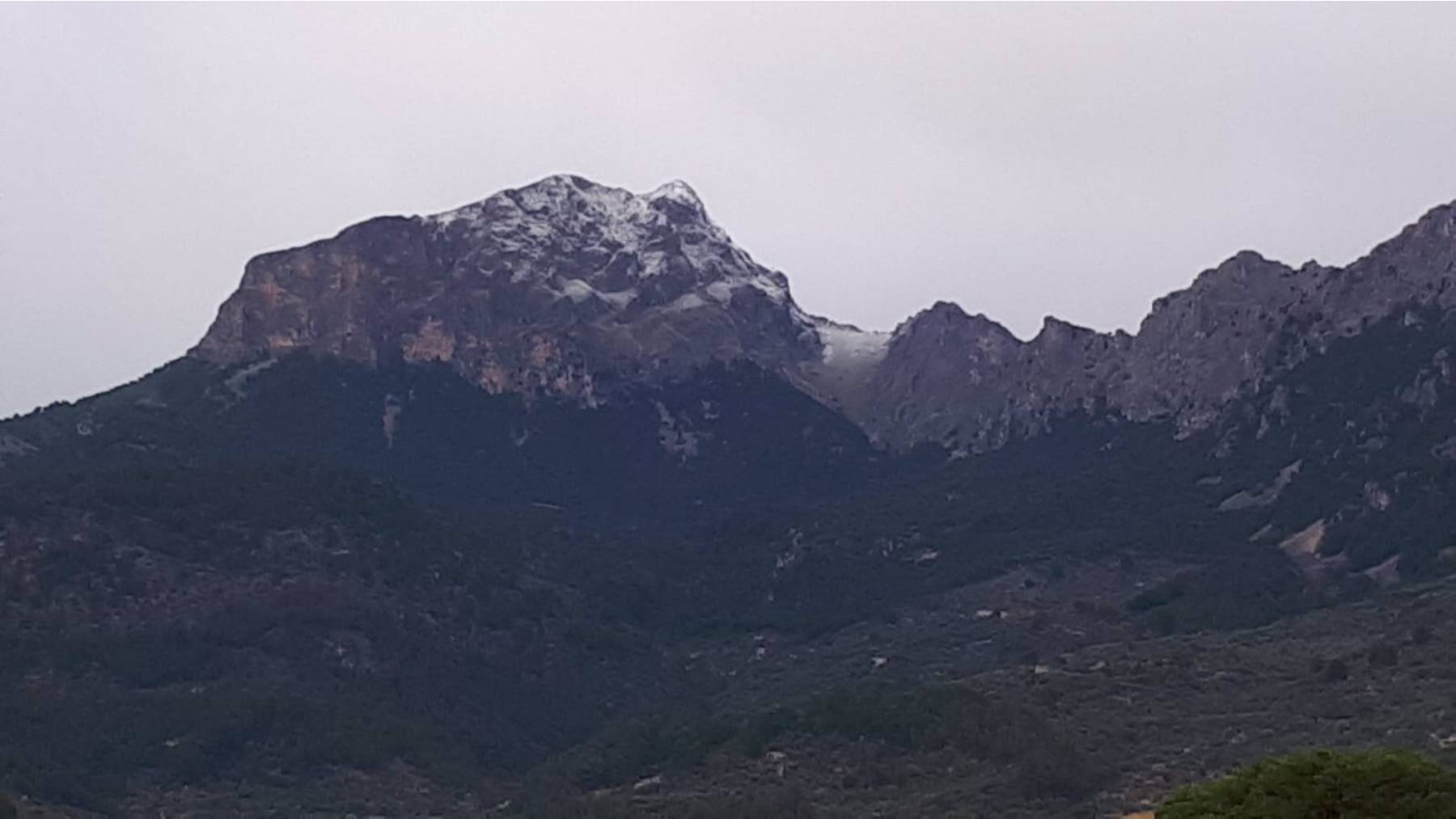 Nieve en la cima del Puig Major.