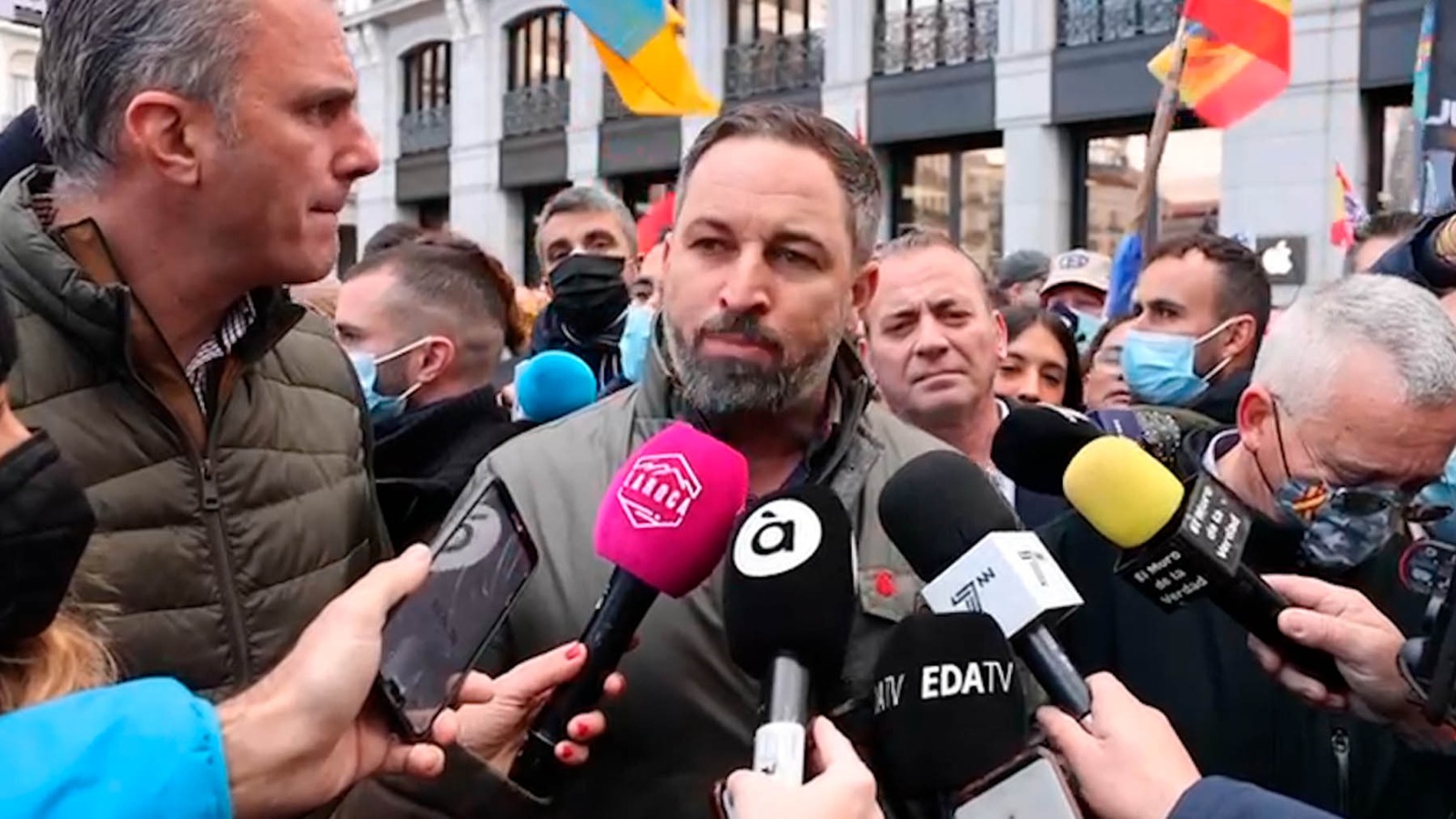 Abascal este sábado en la marcha de los policías contra el Gobierno.