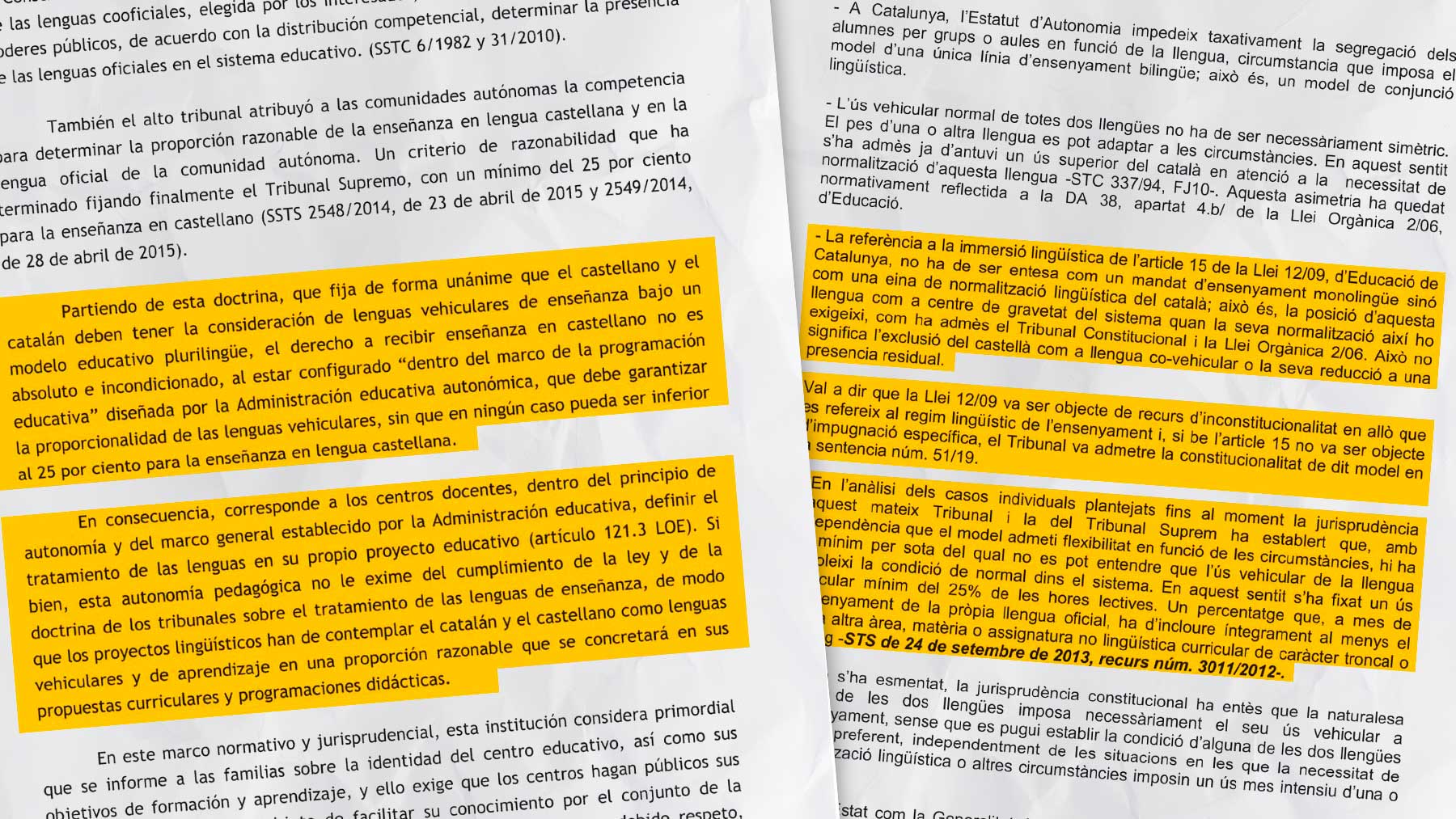 Comunicado del Defensor del Pueblo y sentencia del Tribunal Superior de Justicia de Cataluña.