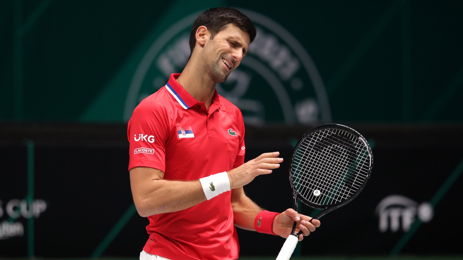 Novak Djokovic durante un partido de la Copa Davis. (Getty)