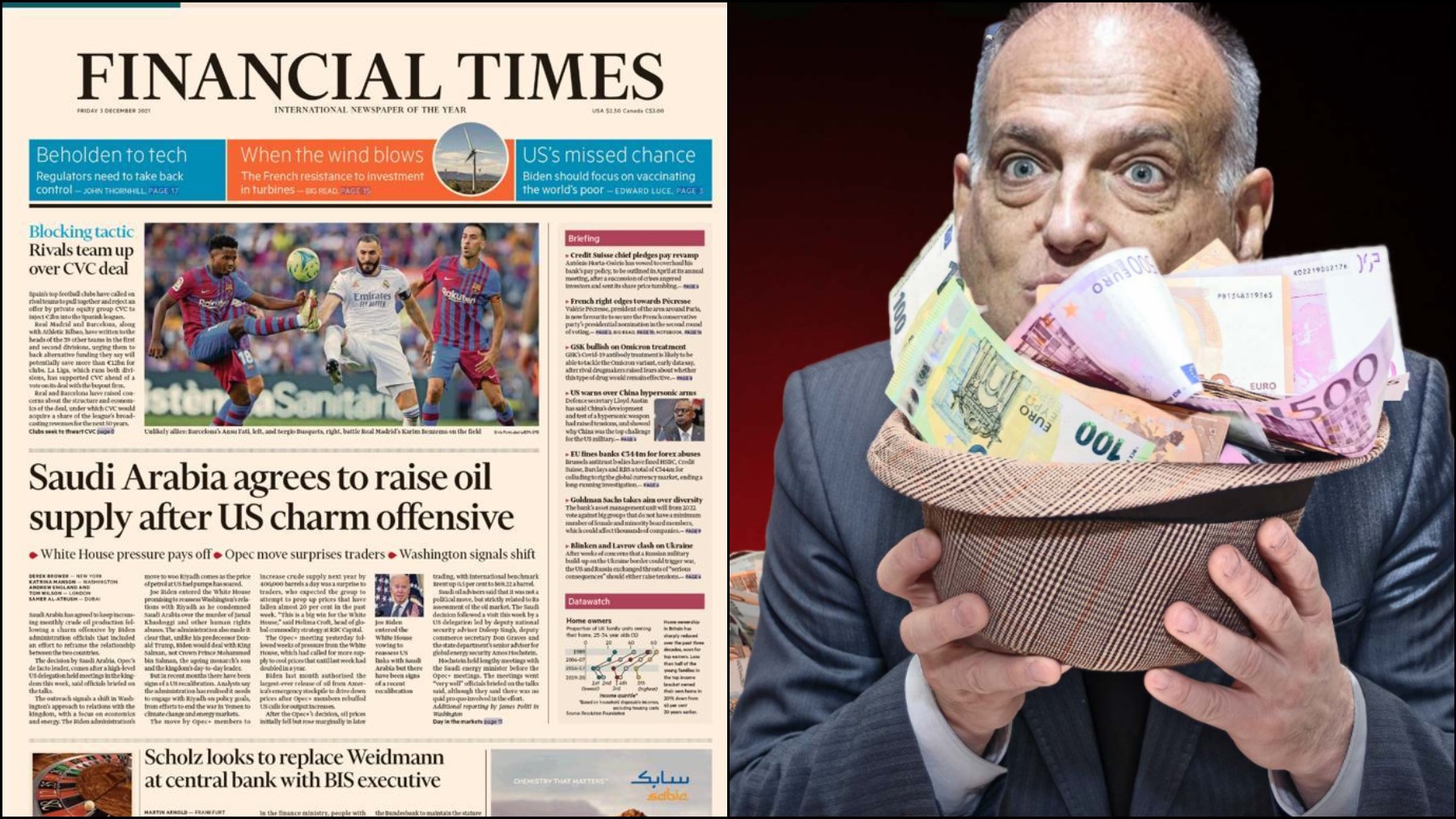 La portada de Financial Times.