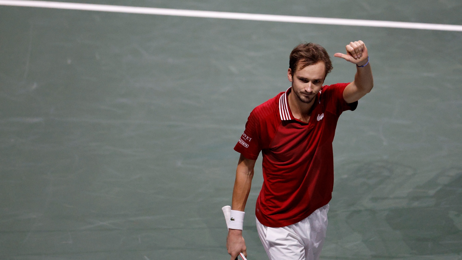Medvedev celebra una victoria en la Copa Davis. (Kosmos)