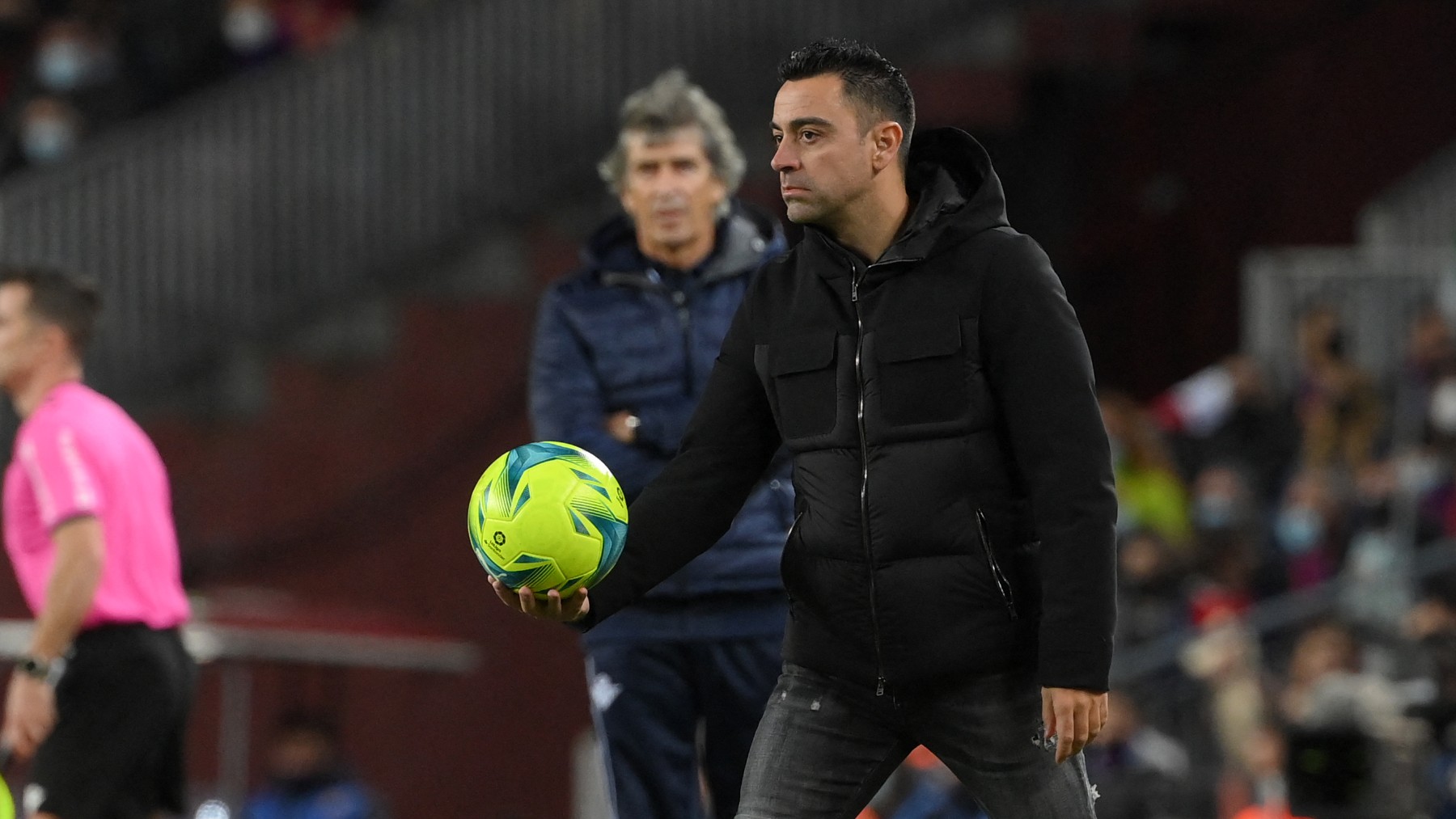 Xavi Hernández durante el Barça-Betis. (AFP)