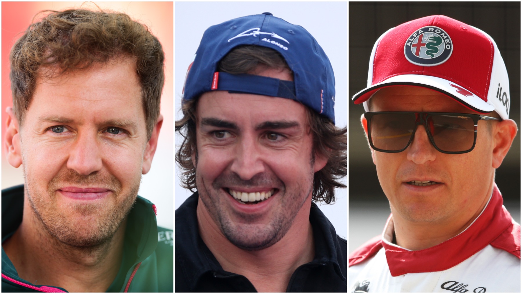 Vettel, Alonso y Raikkonen. (Getty)