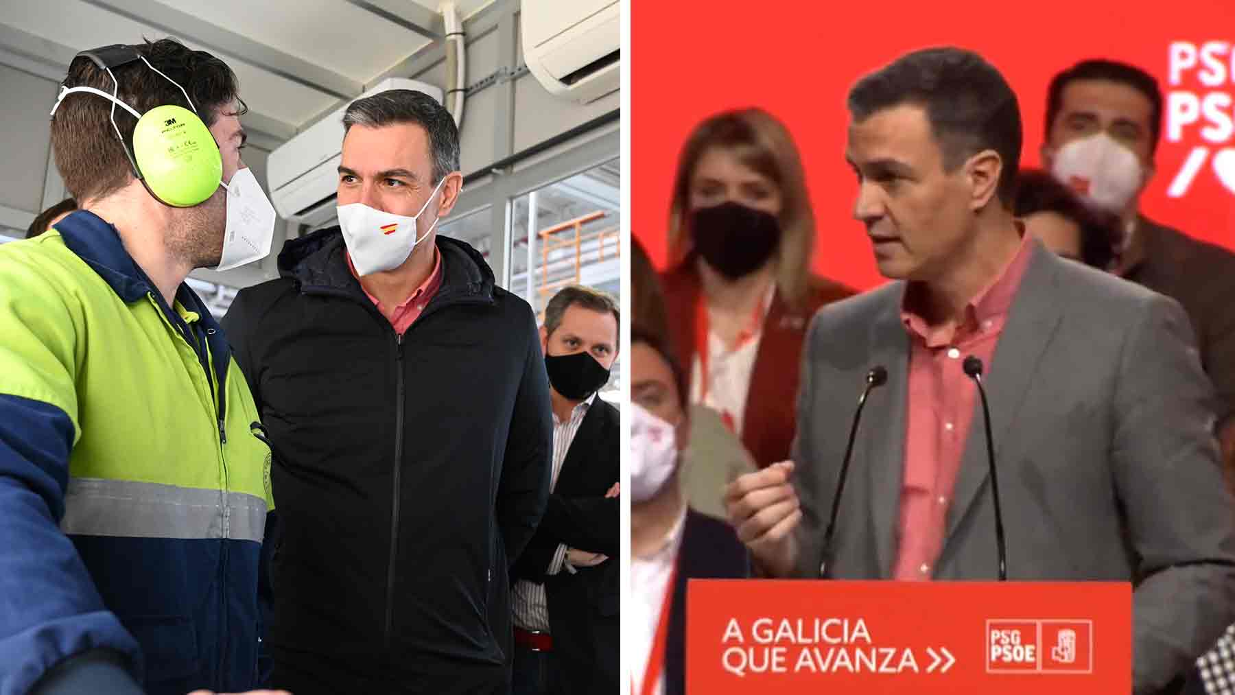 Las dos caras de Pedro Sánchez en Galicia