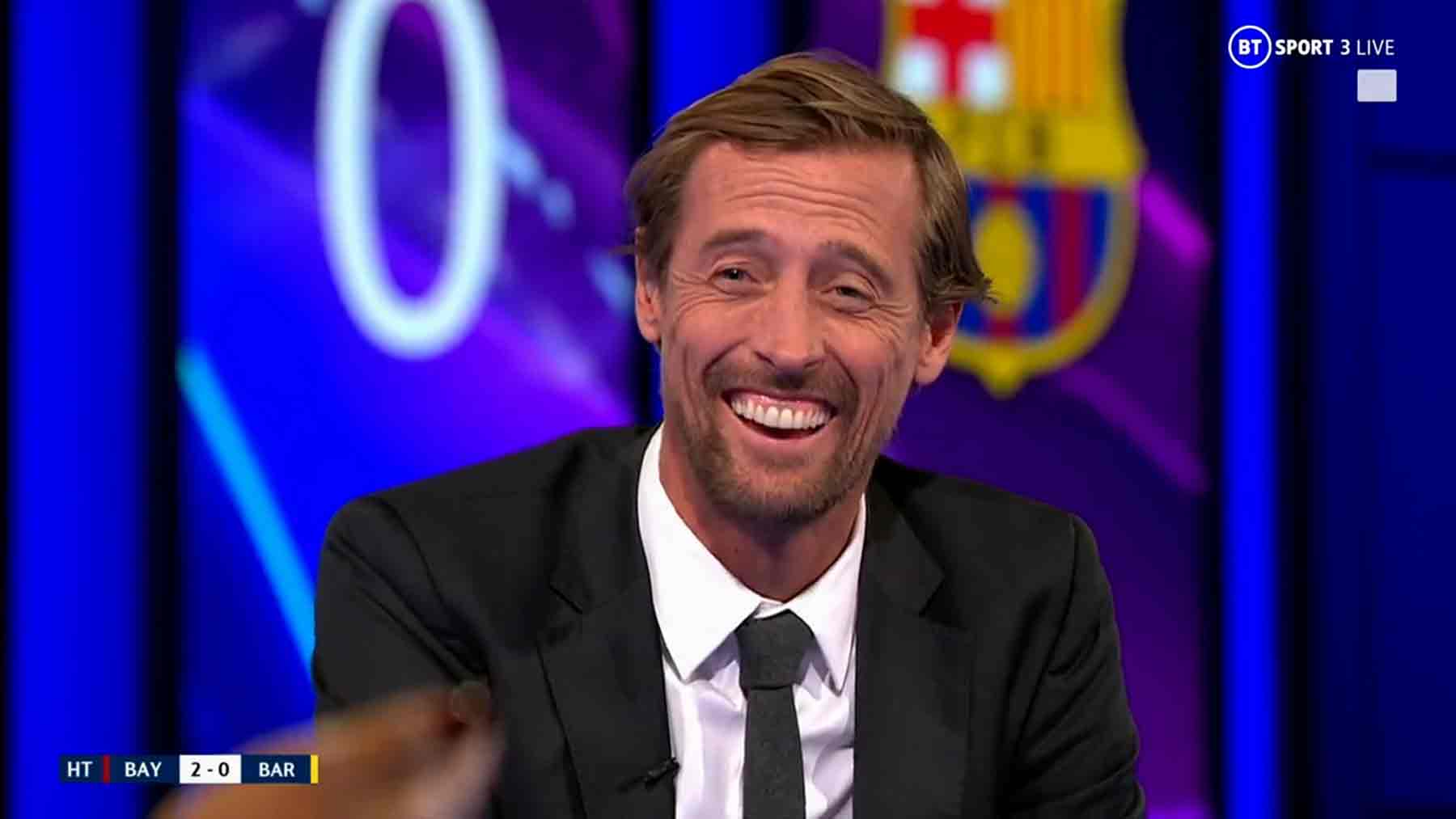 La televisión inglesa se mofa del Barcelona: preguntan a Crouch por la remontada y pasa esto