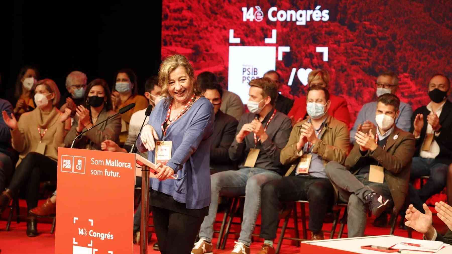 La presidenta del Govern, Francina Armengol, en el 14º Congreso de los Socialistas de Baleares.
