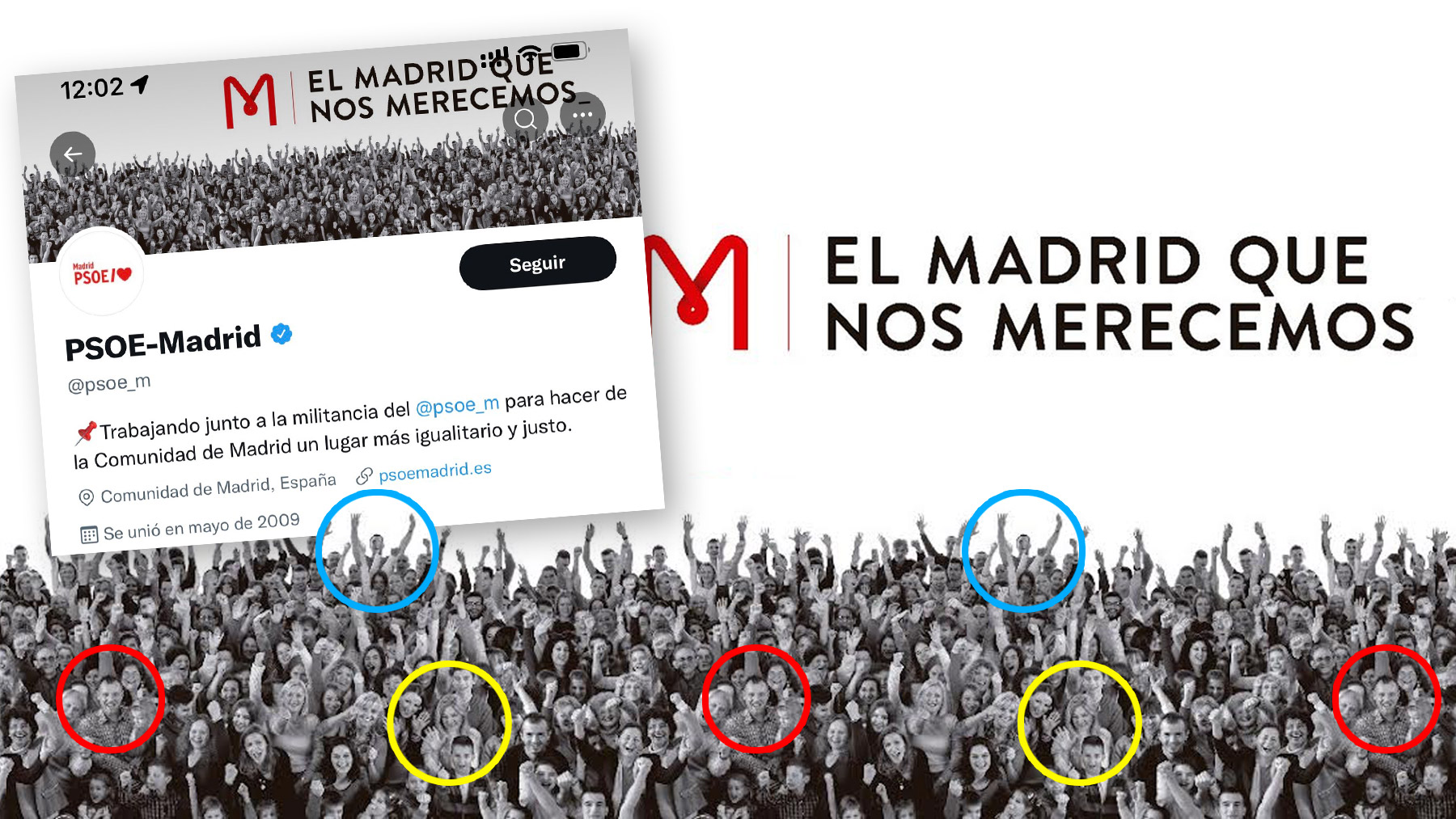 Fotografía manipulada del PSOE de Madrid.