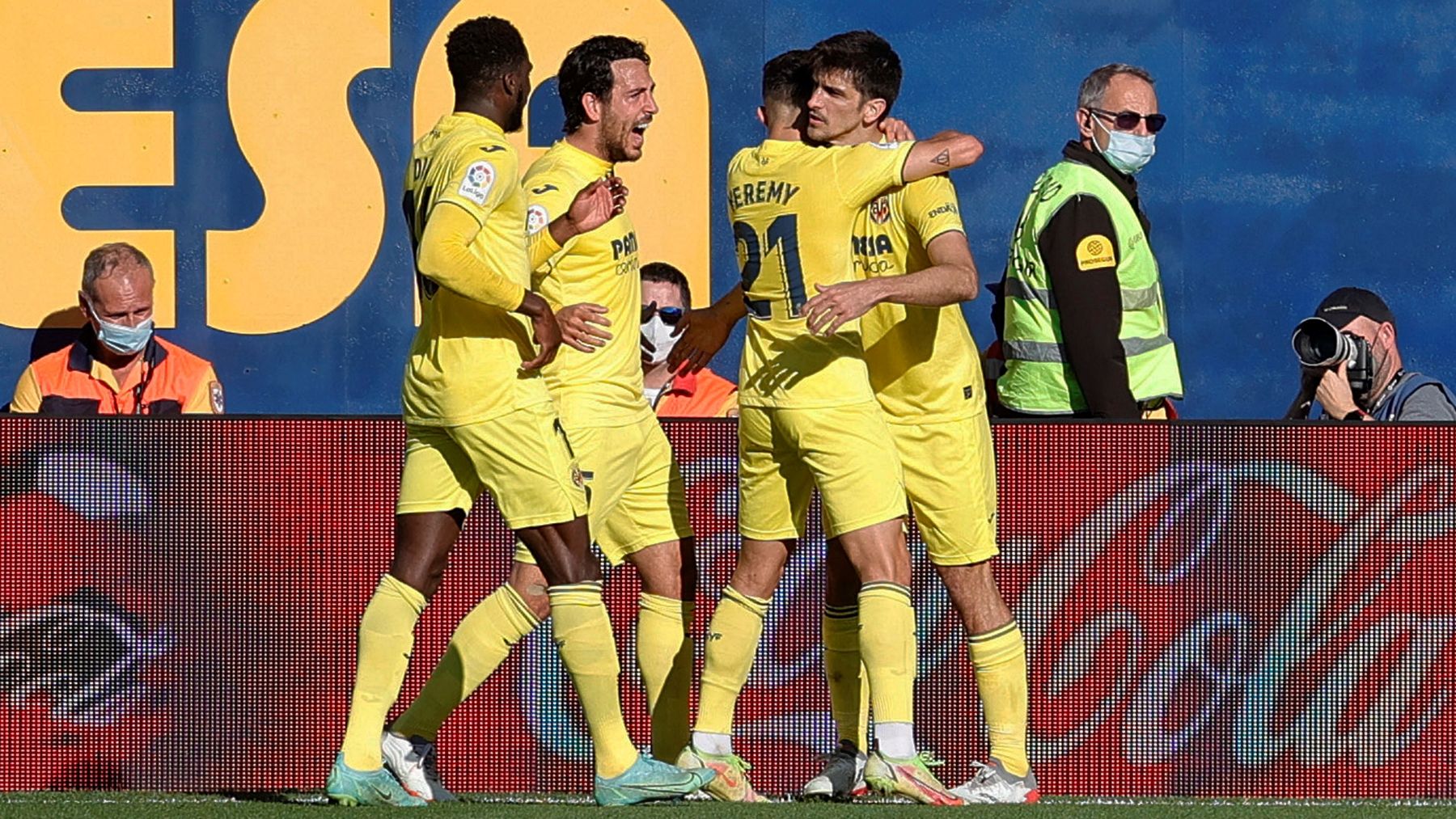 El Villarreal celebra un gol. (EFE)