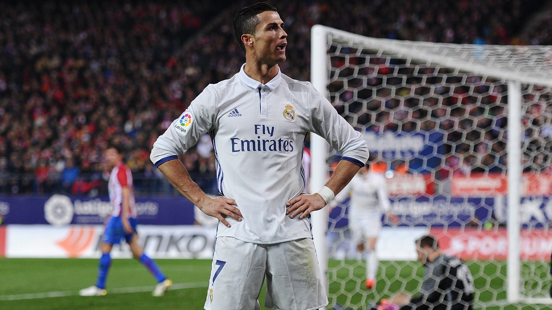Cristiano Ronaldo celebra un gol al Atlético.