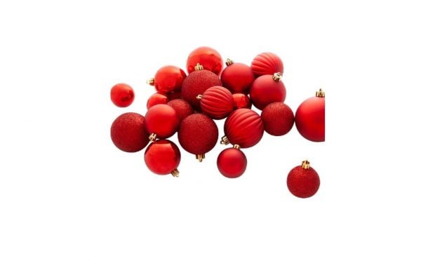 Set 34 bolas de Navidad rojo