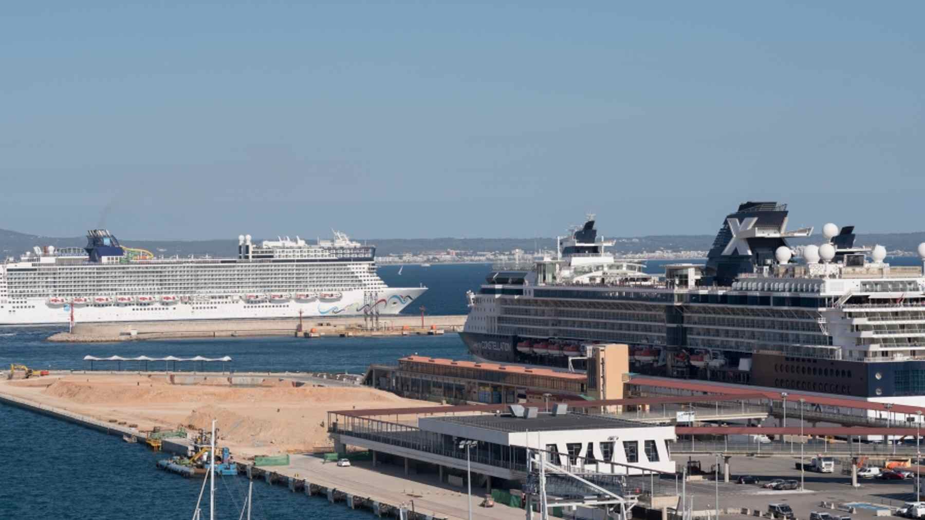 Cruceros en el puerto de Palma.