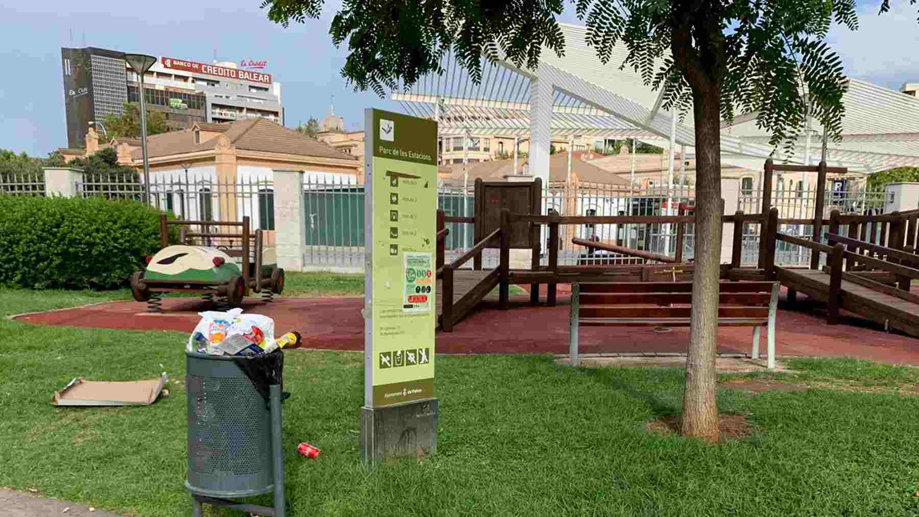 Parque de Ses Estacions en Palma, donde ocurrió la agresión.