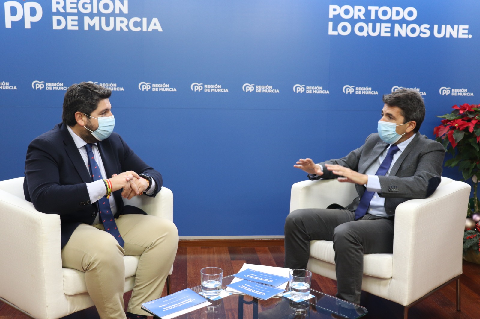 Carlos Mazón en una reciente reunión con el presidente de Murcia, López Miras.