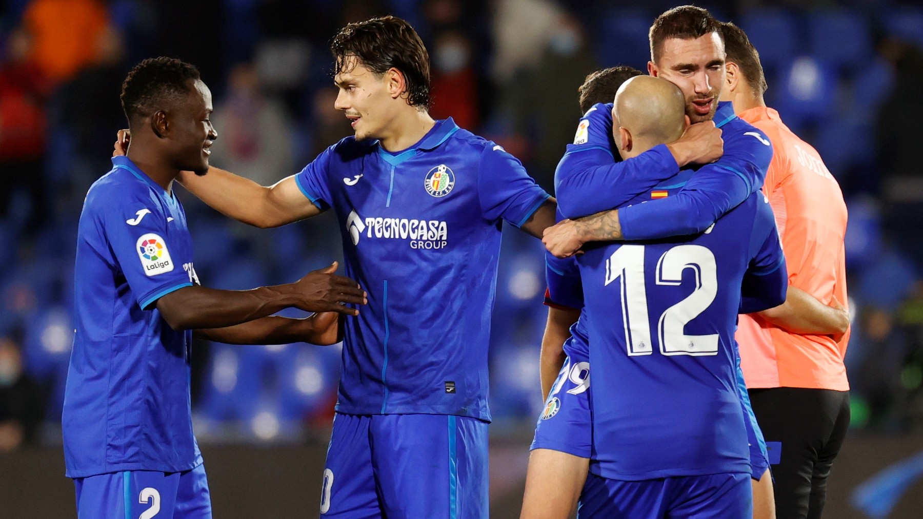 Los jugadores del Getafe celebran la victoria contra Osasuna. (EFE)