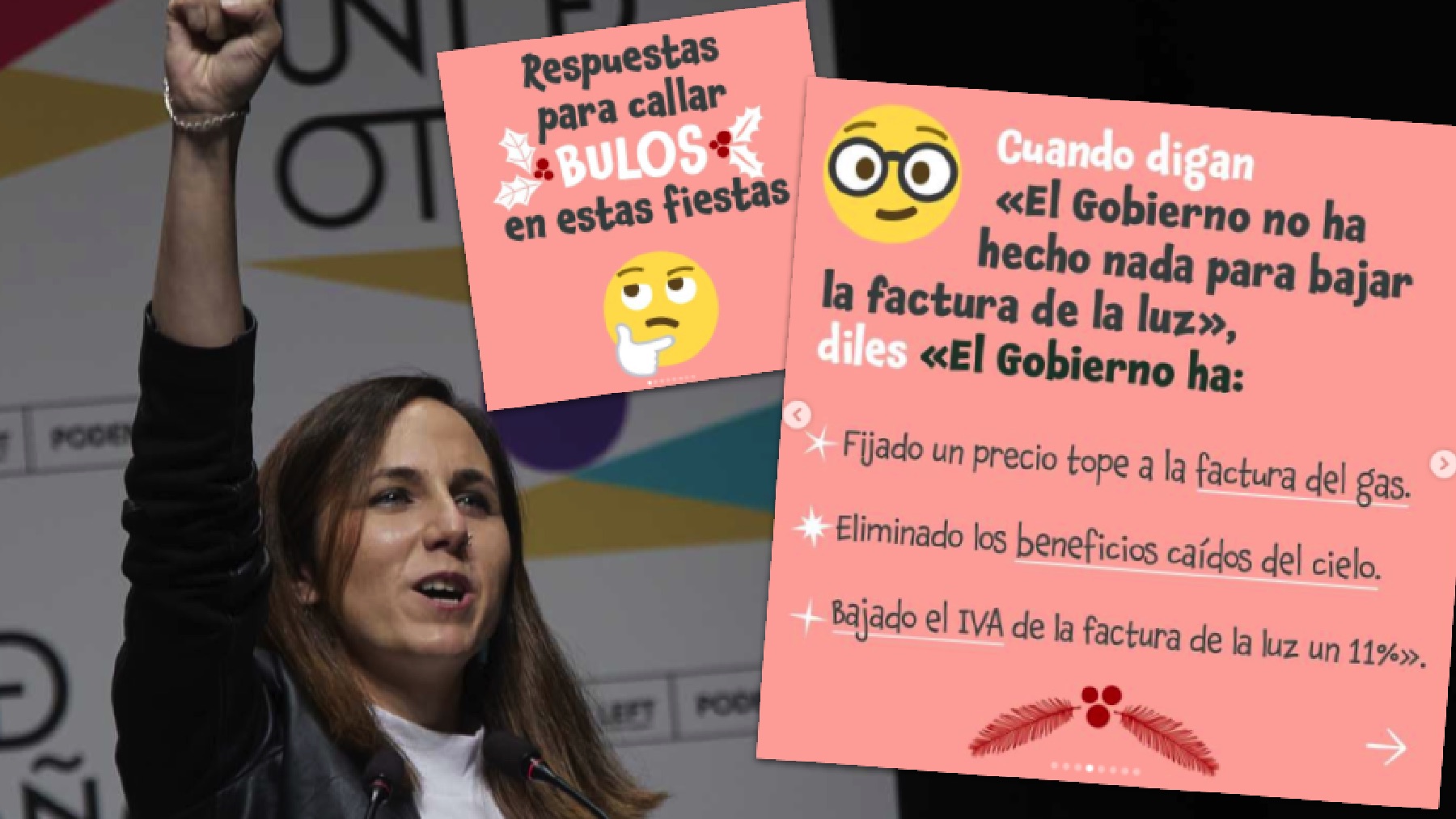 Ione Belarra y el argumentario de Podemos para las Navidades.