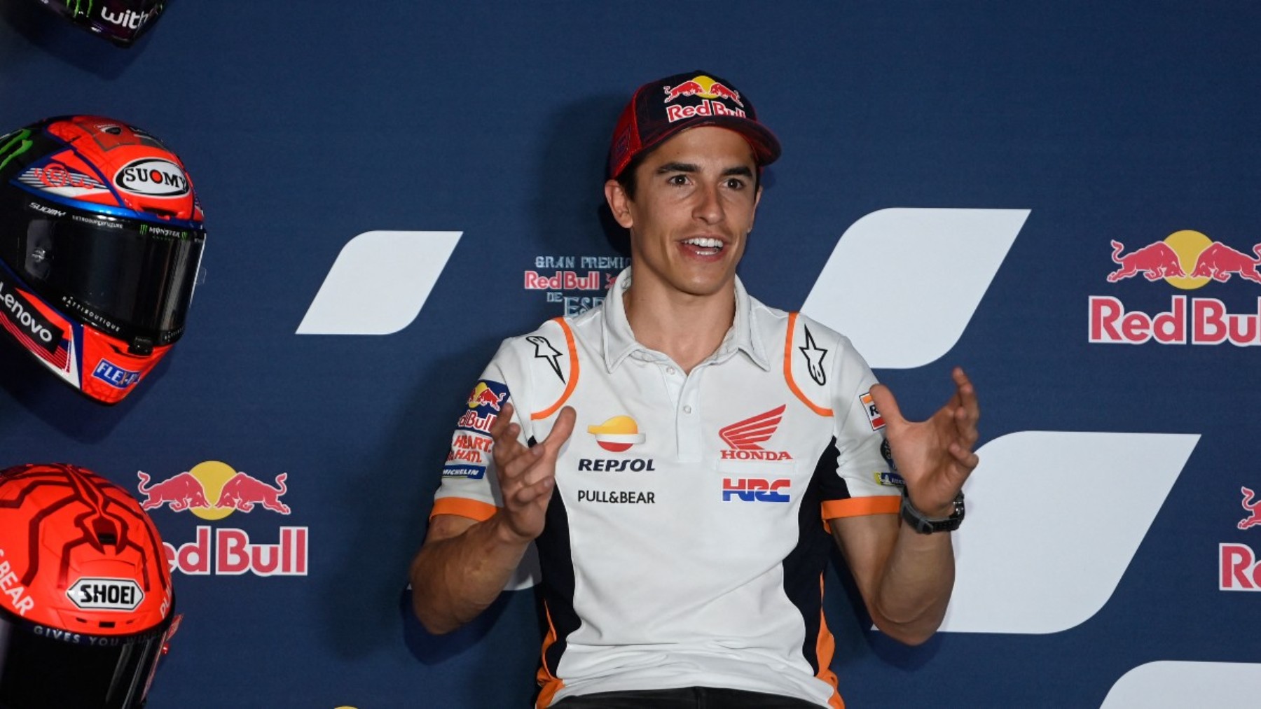 Marc Márquez durante la rueda de prensa previa al GP de España en Jerez. (AFP)