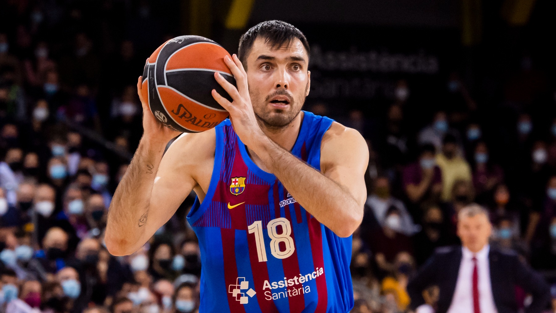 Pierre Oriola en un partido del Barça. (FCB)