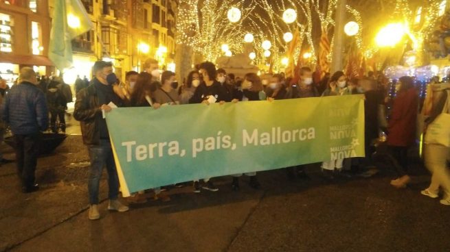Cabecera de la manifestación independentista de Palma.