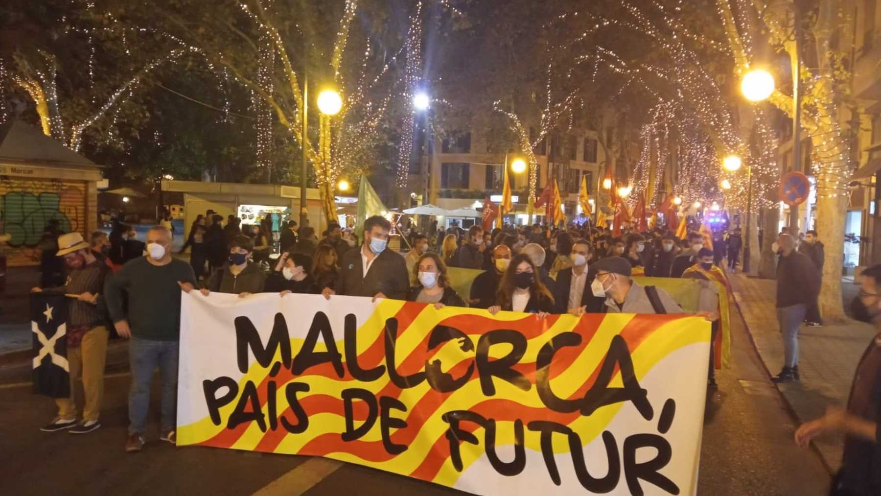 Manifestación independentista en Palma.