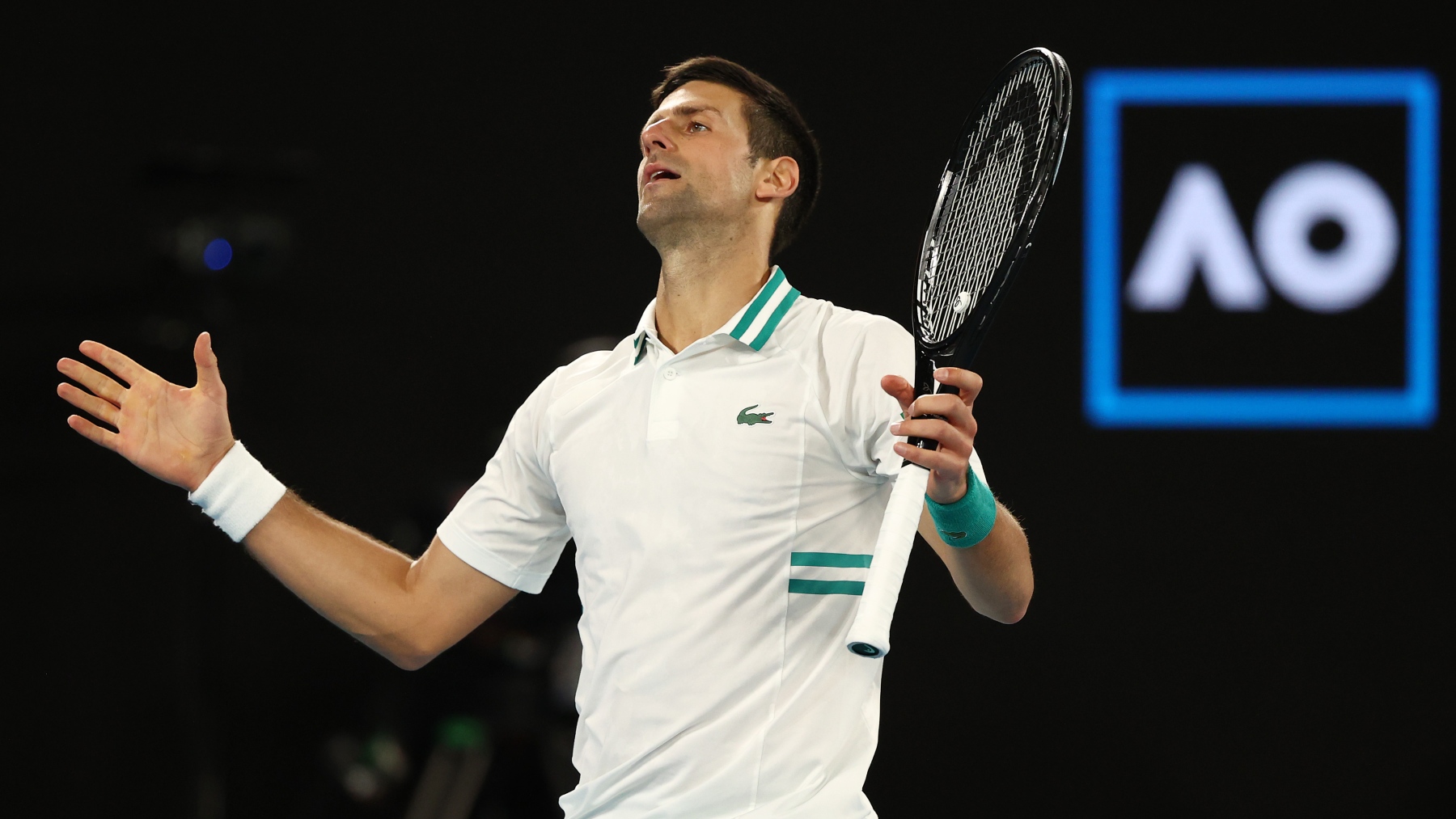 Novak Djokovic, en un partido en el Open de Australia. (Getty)
