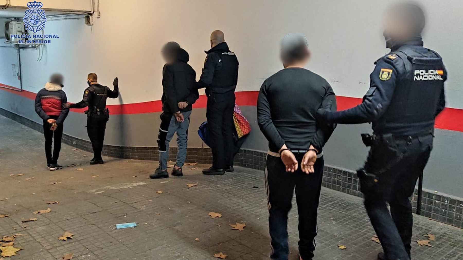 Los tres jóvenes migrantes detenidos en Palma. POLICÍA NACIONAL