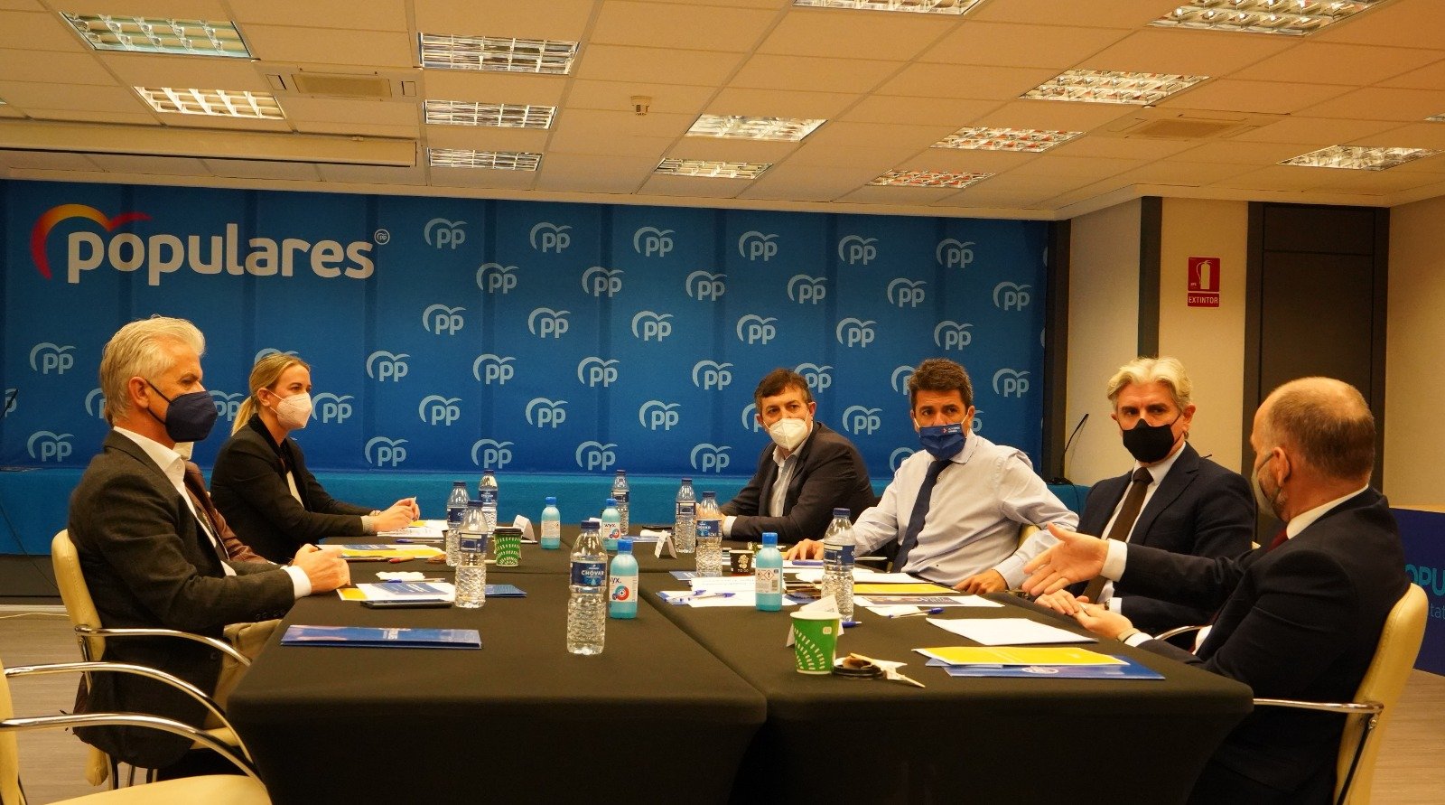 Mazón, hoy, en la sesión constitutiva de la Mesa de la Industria valenciana.