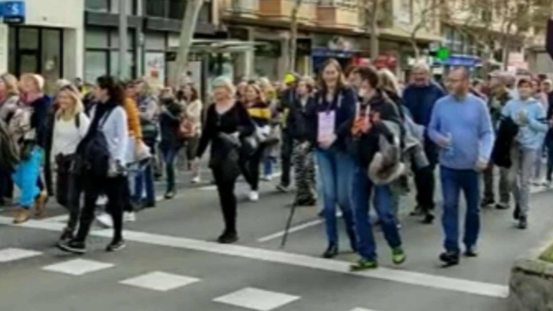 Manifestación celebrada en Palma por colectivos antivacunas.