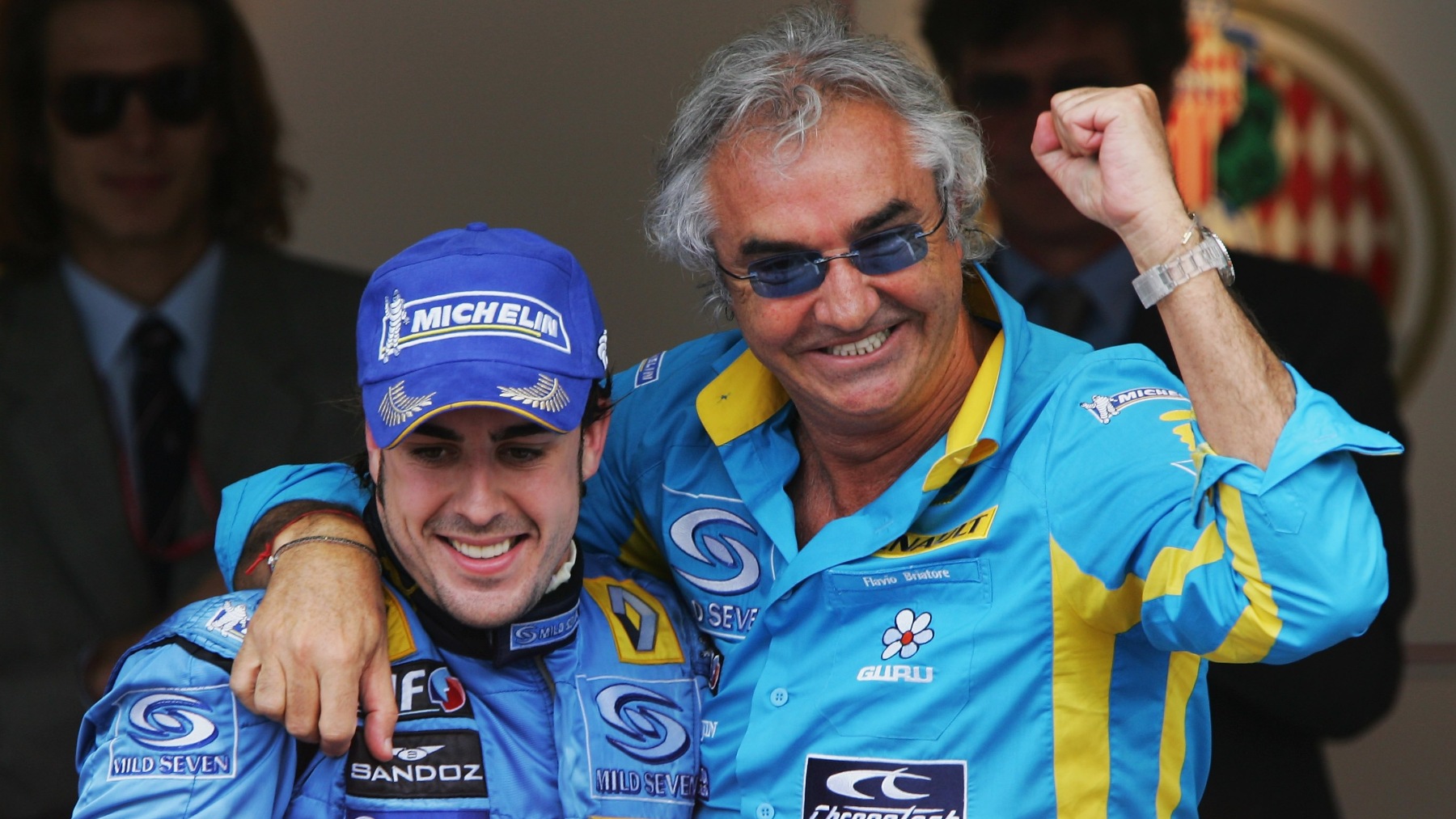 Fernando Alonso y Flavio Briatore en la época dorada de Renault. (Getty)